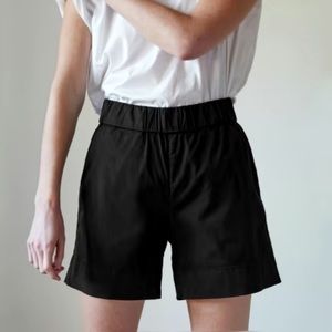 Everlane The Easy Short Pull-On High Rise Comfy Casual Shorts Sz 0 Washed Black